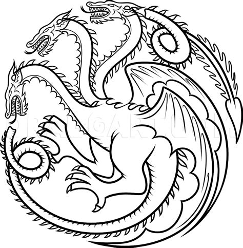 How To Draw House Targaryen, House Targaryen Dragon, Step by Step ...