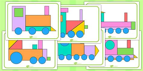 Shape Train Picture Pack (teacher made) - Twinkl