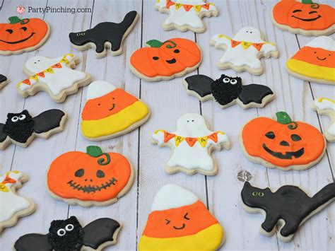 Halloween sugar cookies decorated ghost banner cookies, cute candy corn