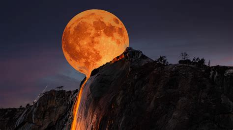 3840x2160 Moon Horsetail Falls Yosemite National Park 5k 4K ,HD 4k Wallpapers,Images,Backgrounds ...