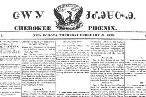 The History of the Cherokee Phoenix, the First Native Language Newspaper