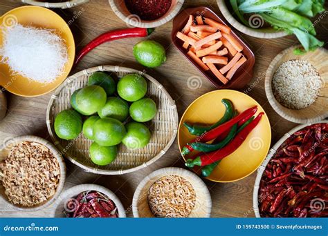 Oriental Food Ingredients Background Stock Photo - Image of paprika, herb: 159743500