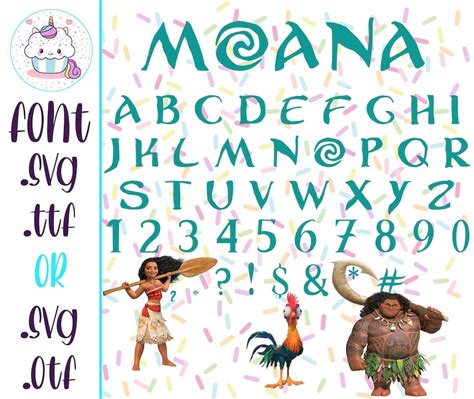 MOANA FONT SVG alphabet for Cricut Silhouette Instant | Etsy