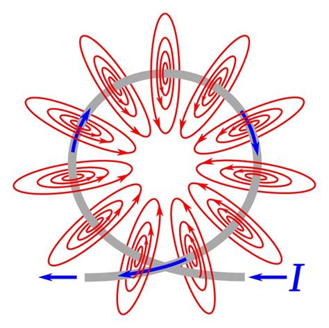 The magnetic field lines of a current-carrying loop of wire pass ...