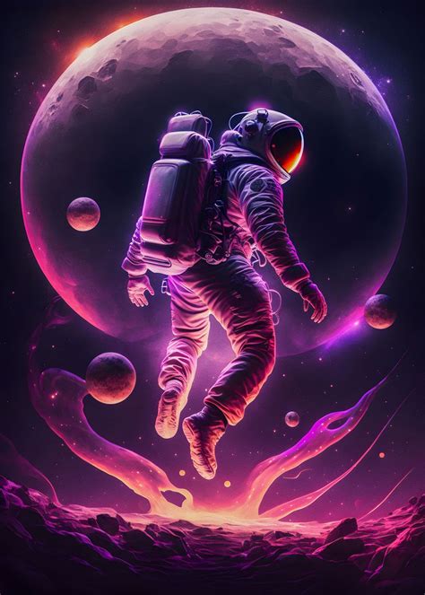 Astronaut Floating In Space Art