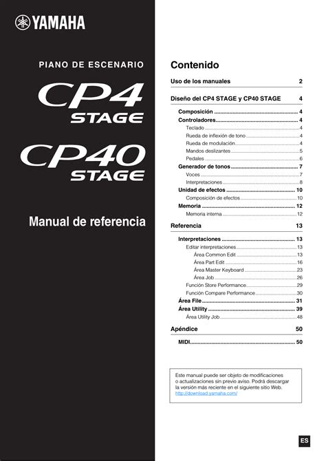 Yamaha CP4/CP40 STAGE Reference Manual CP4 / CP40 Cp4cp40 Es Rm B0