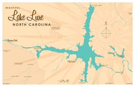 Lake Lure NC Map Print