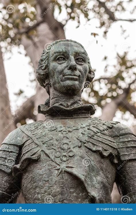 Statue of Spanish King Carlos III, Founder of Los Angeles California. Stock Photo - Image of ...