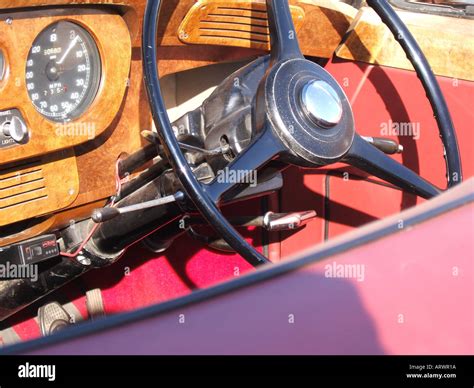 bentley classic car interior Stock Photo - Alamy