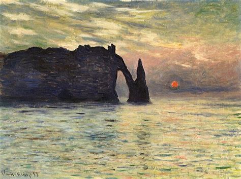 The Manneport, Cliff at Etretat, Sunset, 1883 - Claude Monet - WikiArt.org