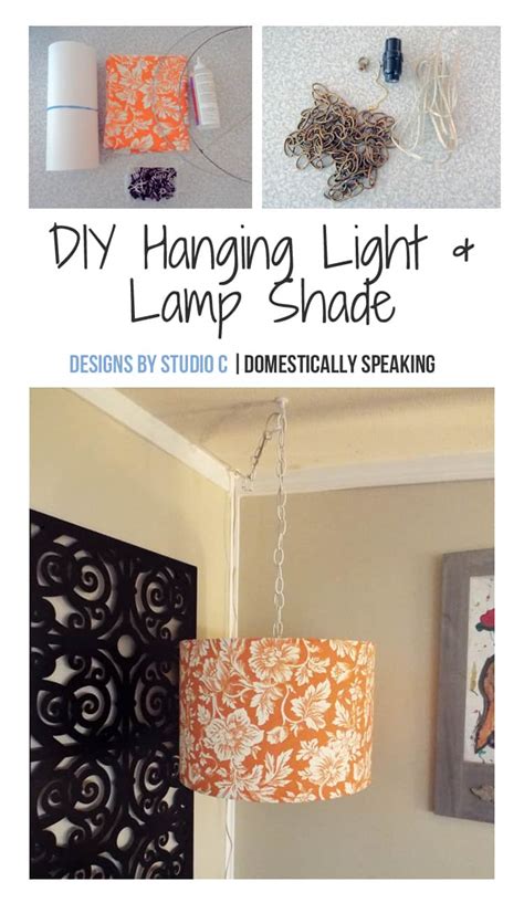 DIY Hanging Light & Lamp Shade - Domestically Speaking