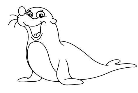 Sea Lion Outline Coloring Page - Free Printable Coloring Pages