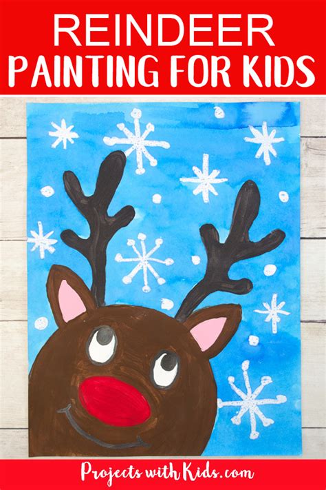 The Most Adorable Reindeer Painting for Kids to Make - Projects with Kids