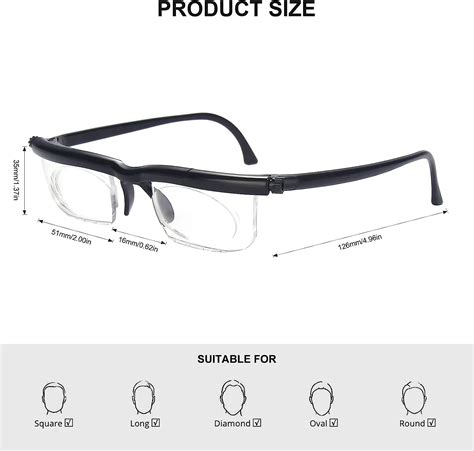 OKH Adjustable Dial Eyeglasses, Clear Vision -6D to +3D Adjustable Focus Reading Glasses ...