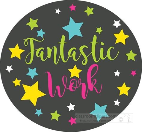 Motivational Clipart-fantastic work student motivation button clipart