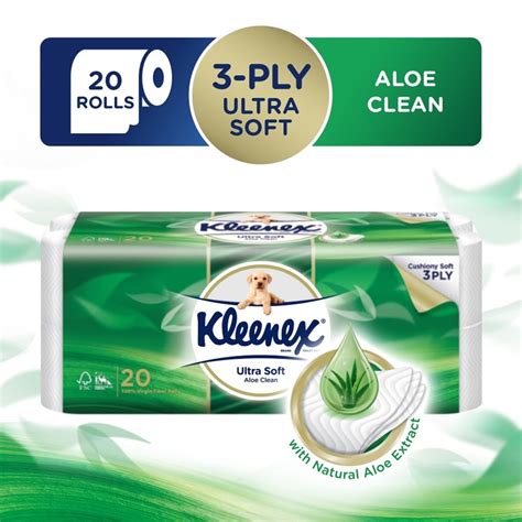 KLEENEX, KLEENEX Ultra Soft Aloe Clean Toilet Paper Rolls 20s | Watsons ...