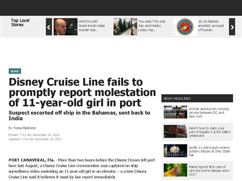 Disney Cruise Line fails to promptly report molestation of...