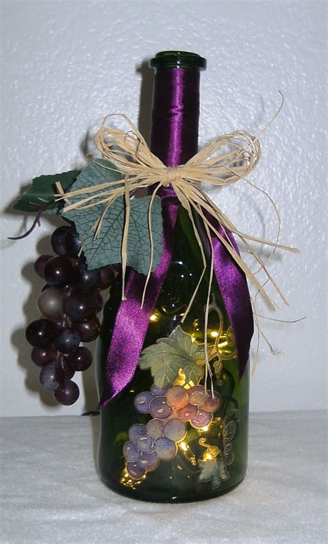 Elegant WIne Bottles: Grape Lighted Wine Bottles