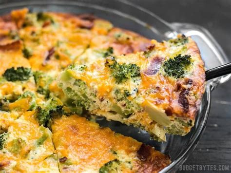 Easy Crustless Quiche (Broccoli Cheddar and Bacon!) - Budget Bytes