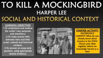 To Kill a Mockingbird - Social and Historical Context! | Teaching Resources