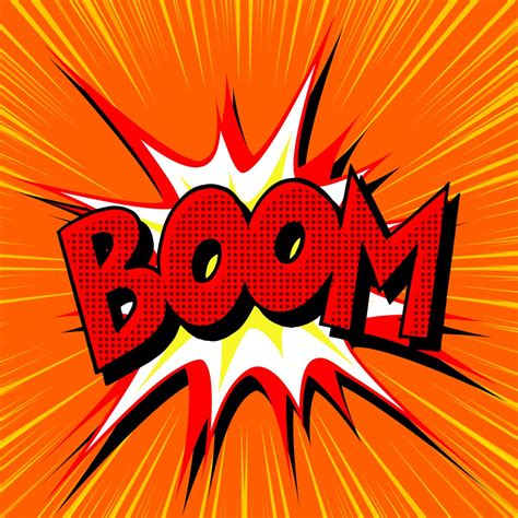 Boom explosion comic book text pop art pop art retro vector. Boom vector - GCS Title