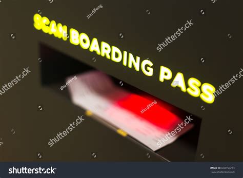 Scan Boarding Pass Modern Airport Stock Photo 668350213 | Shutterstock