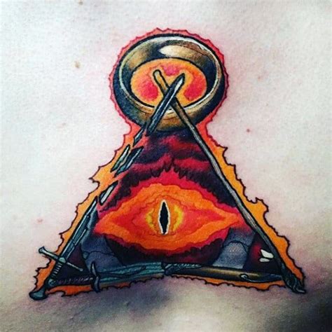 30 Eye Of Sauron Tattoo Designs For Men - Lord Of The Rings Ideas