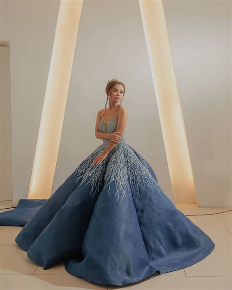 custom blue debut gown ball gown by RoyAnne Camillia Couture Manila - debut gown umbrella skirt ...