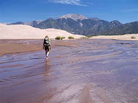 Hiking in Medano Creek | Great Sand Dunes, Colorado | Mountain ...