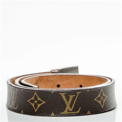 LOUIS VUITTON Monogram Ceinture Belt Silver Buckle 80 32 180098