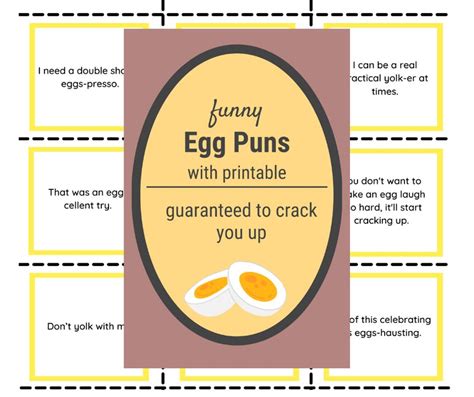 25 Egg Puns Guaranteed to Crack You Up PRINTABLE