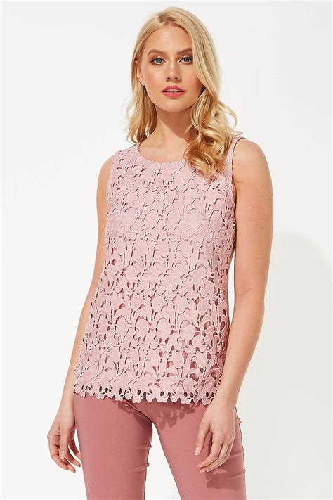 Floral Lace Top in Rose - Roman Originals UK