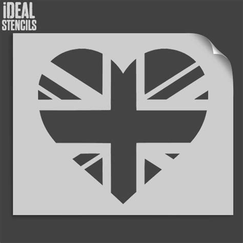 Union Jack heart stencil | Heart stencil, Stencils, Stencils tutorials