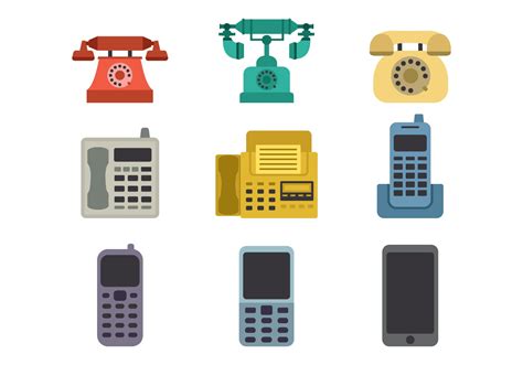 Evolution of The Telephone Icons Vector - Download Free Vector Art ...