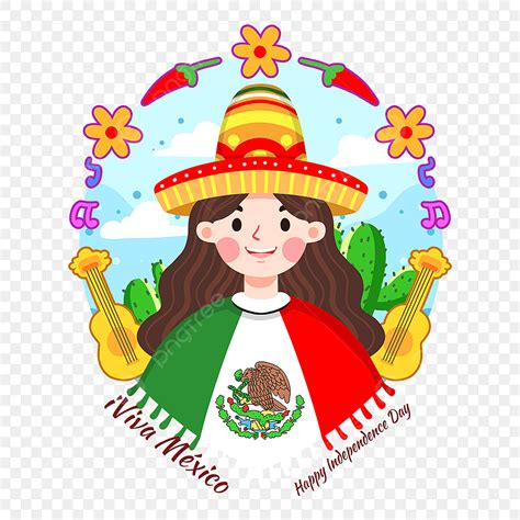 Dibujos Animados De Día De La Independencia Mexicana Linda Chica PNG ,dibujos Dibujos Animados ...