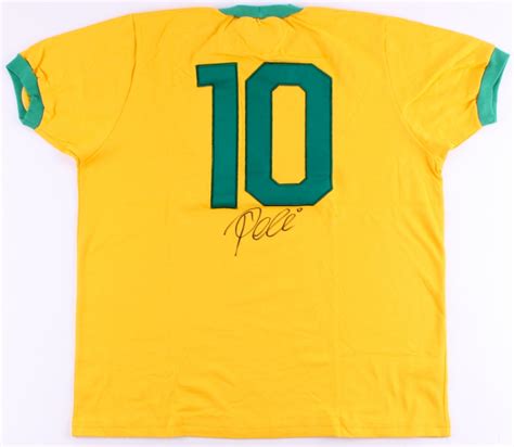 Pele Signed Brazil Throwback Jersey (PSA COA) | Pristine Auction