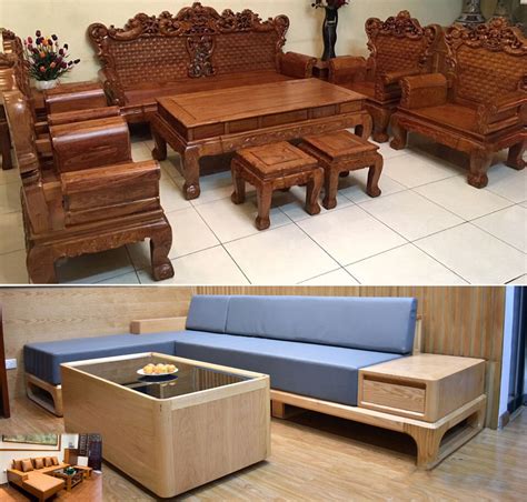 Bàn ghế sofa gỗ đơn giản và 22+ mẫu đẹp, giá rẻ | Nội thất AmiA.vn