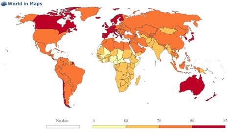 Life expectancy - World in maps