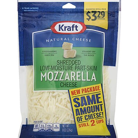 Kraft Mozzarella Shredded Cheese, 8 oz Bag | Mozzarella & Ricotta | Breaux Mart