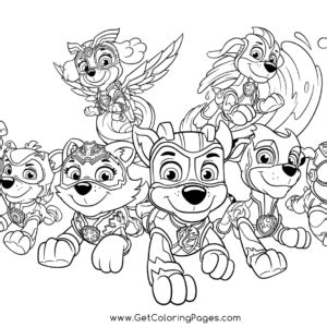 Paw Patrol Mighty Pups Coloring Pages Printable for Free Download