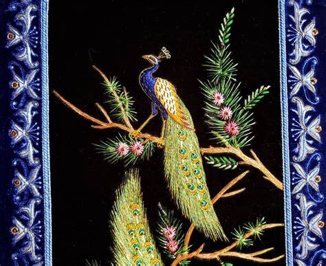 Peacock wall art peacock embroidery Peacock wall hanging | Etsy