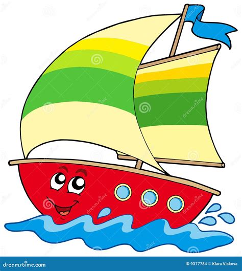 Cartoon sailboat stock vector. Illustration of object - 9377784