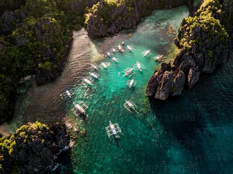 Big Lagoon and Small Lagoon, El Nido, Palawan, Philippines stock photo