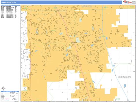 Greenwood Indiana Wall Map (Basic Style) by MarketMAPS - MapSales