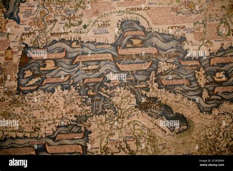 Ancient map of Mediterranean Stock Photo - Alamy