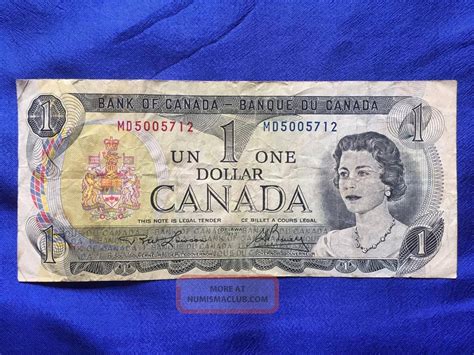 1973 Canada 1 Dollar Bill Circulated Banknote Prefix Md5005712