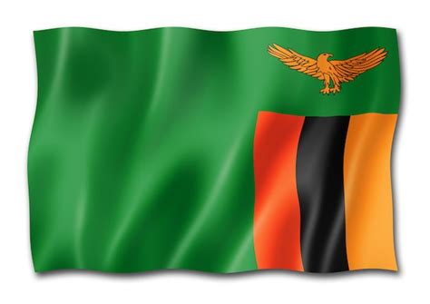 Premium Photo | Zambian flag isolated