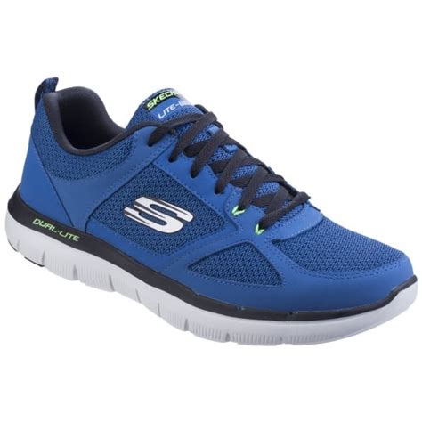 Skechers Mens Blue/Lime Flex Advantage - 2.0 Lace Up Trainers SK52180