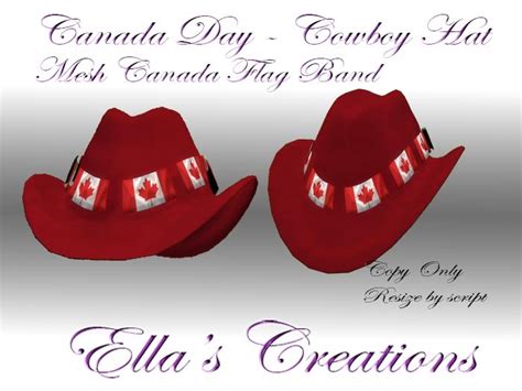 Second Life Marketplace - EC Canada Flag hat - Red - for Canada Day