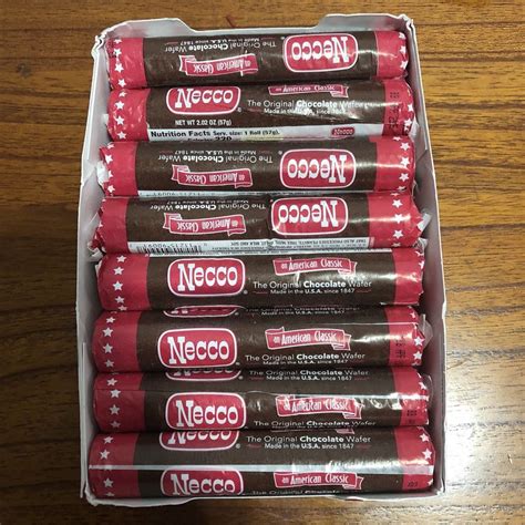 Necco Wafers Chocolate Candy 24ct Case Full-Size Rolls FREE SHIPPING ...